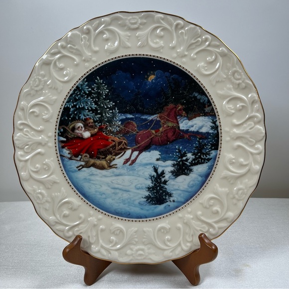 Lenox China Midnight Sleigh Ride Charger Plate First Annual - Picture 4 of 6